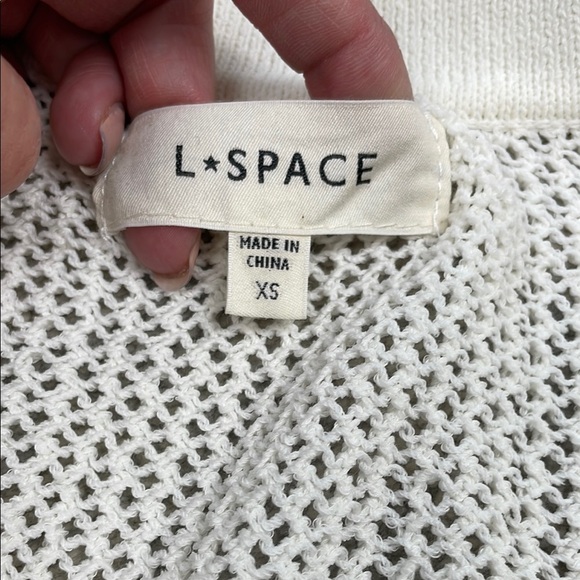 New L Space Sydney Cover Up Crochet Knit Maxi Polo Dress Swim White Sz XS - Picture 8 of 14